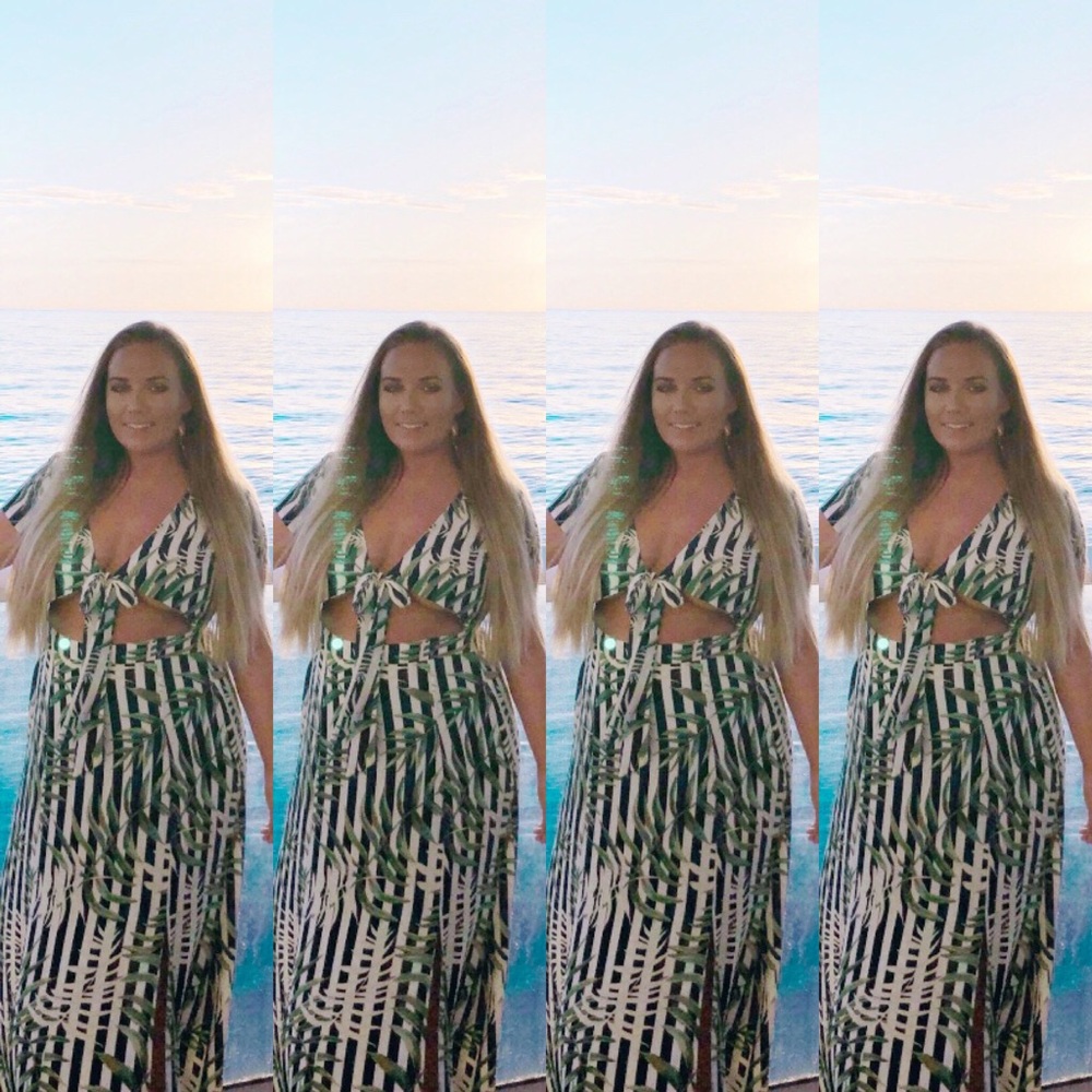 Front tie tropical dress